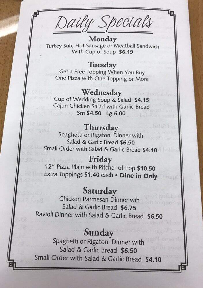 Uptown Pizza Shops - Youngstown, OH menu_pic