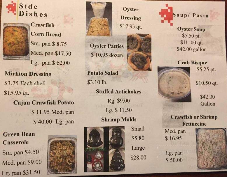 Schaefer & Rusich Seafood - Metairie, LA menu_pic