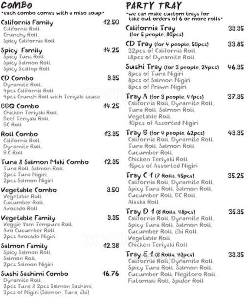 Hi Sushi - Surrey, BC menu_pic