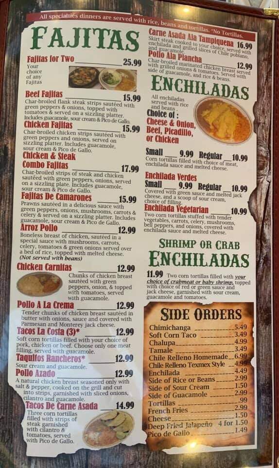 La Costa - Emmett, ID menu_pic