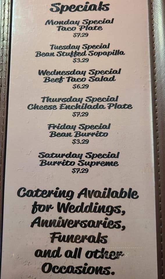 Rutilio's New Mexican Foods - Belen, NM menu_pic