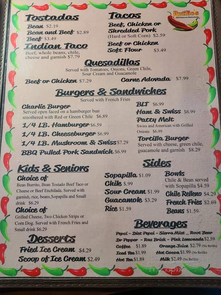 Rutilio's New Mexican Foods - Belen, NM menu_pic