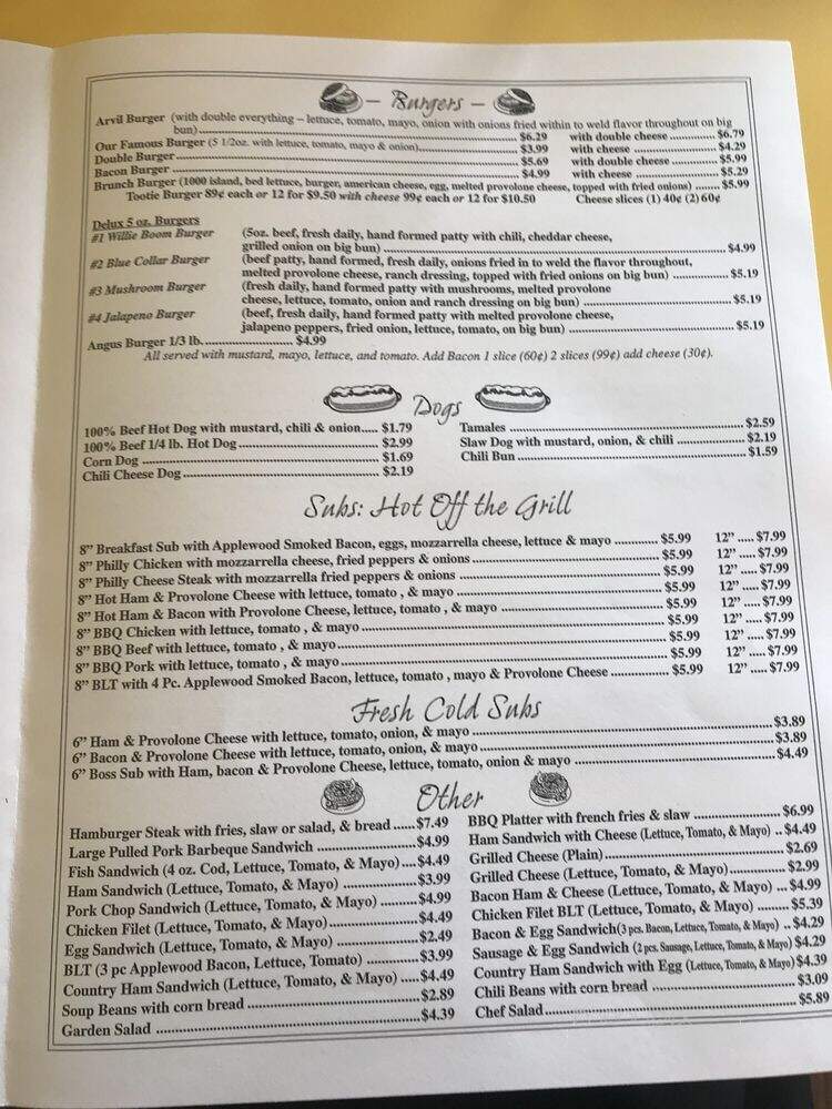 Tootie's Restaurant - Bristol, TN menu_pic
