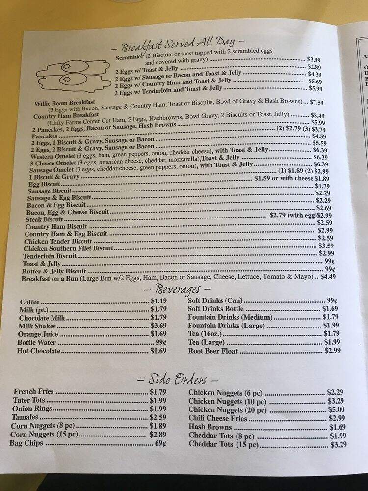 Tootie's Restaurant - Bristol, TN menu_pic