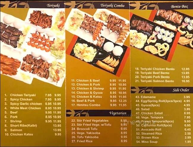 Himitsu Teriyaki - Snoqualmie, WA menu_pic