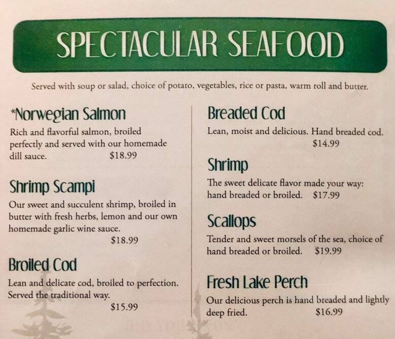 Timbers Supper Club - Neshkoro, WI menu_pic