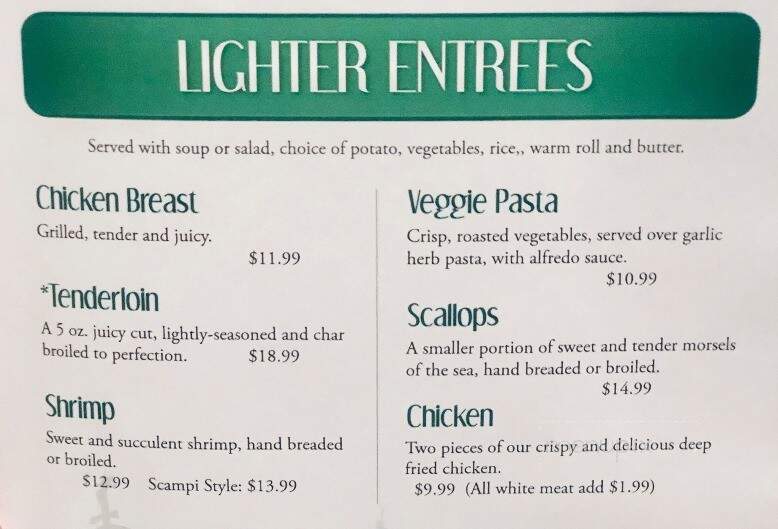 Timbers Supper Club - Neshkoro, WI menu_pic