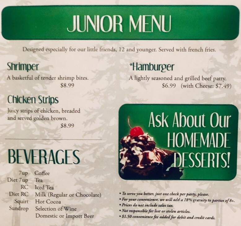 Timbers Supper Club - Neshkoro, WI menu_pic