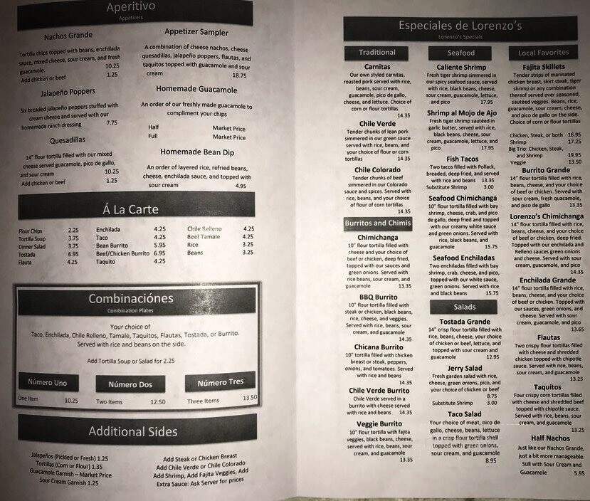 Original Lorenzo's - Loomis, CA menu_pic