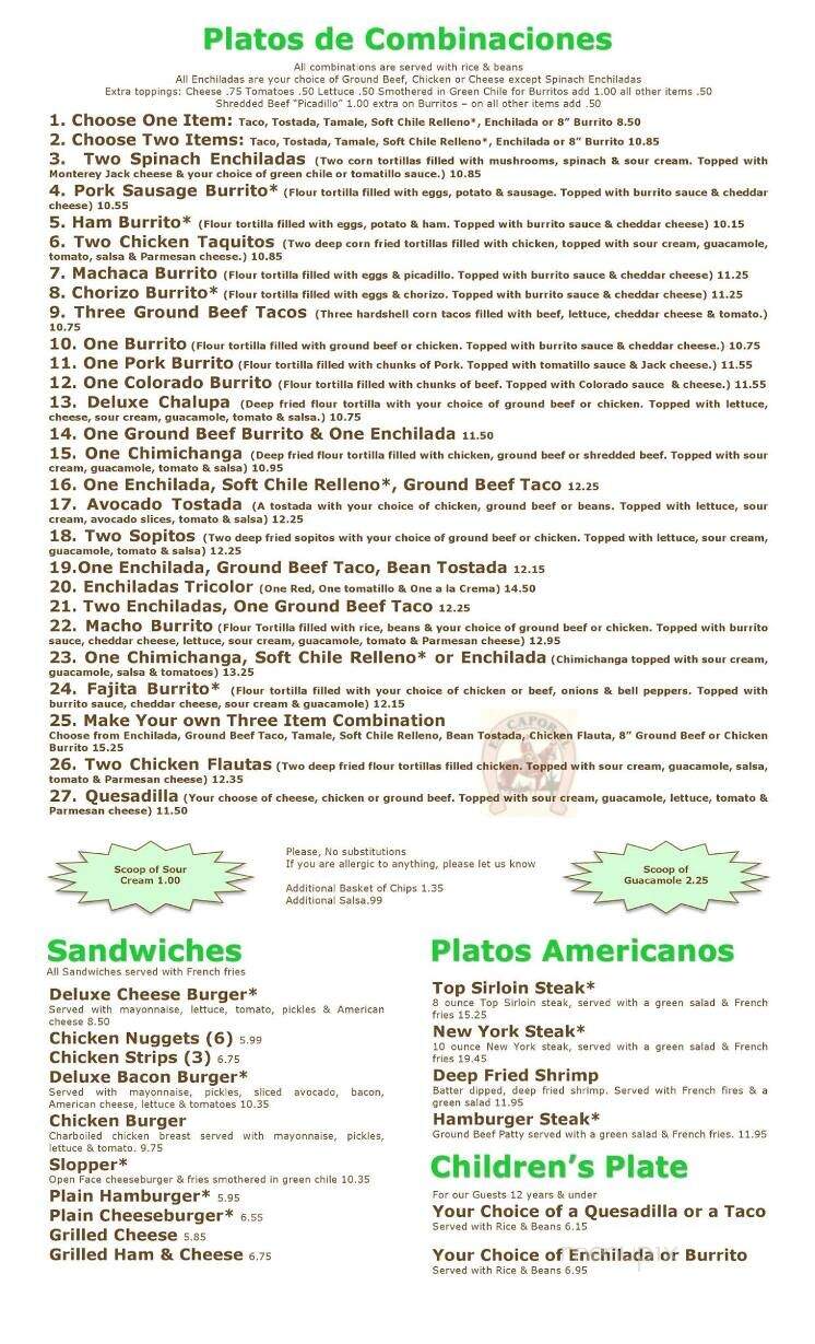 El Caporal Canon City - Canon City, CO menu_pic