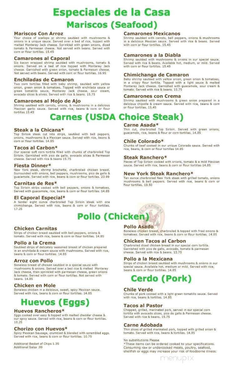 El Caporal Canon City - Canon City, CO menu_pic