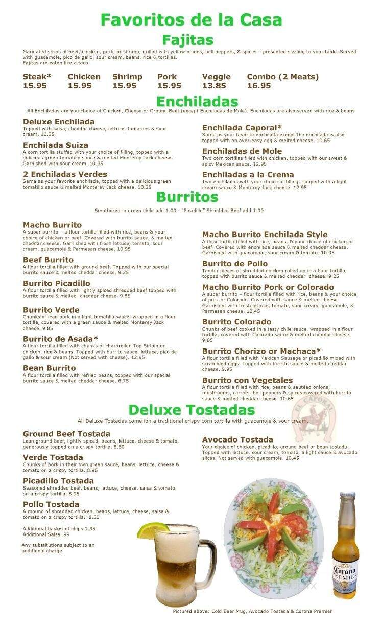 El Caporal Canon City - Canon City, CO menu_pic
