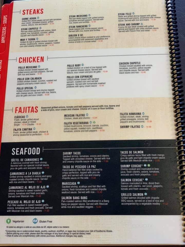Cantina Bravo - Webb City, MO menu_pic