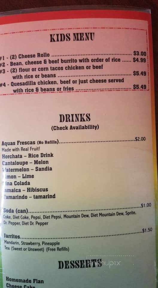 El Amigo Restaurant - Crescent City, FL menu_pic