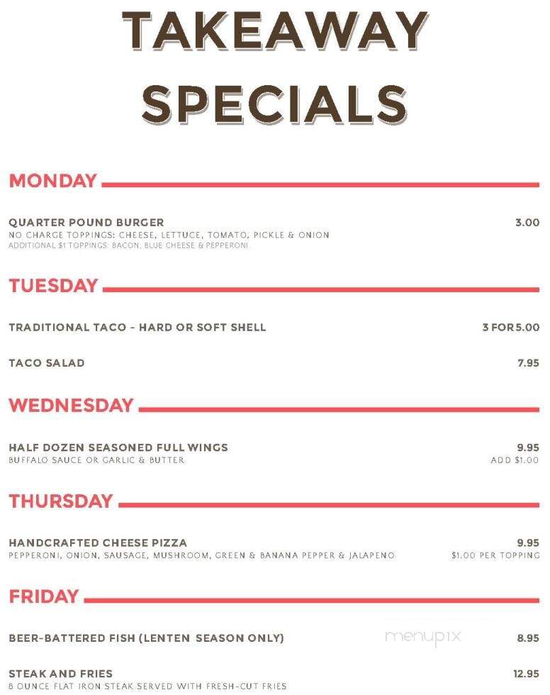 Orchard Hills Bar & Grill - Apollo, PA menu_pic