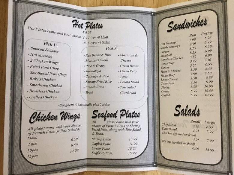 Riteway Soul Food - New Orleans, LA menu_pic