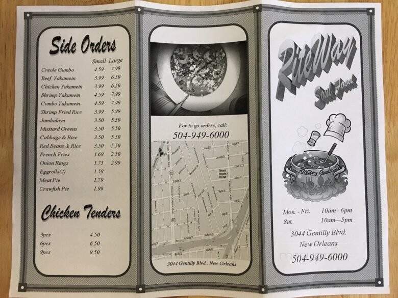 Riteway Soul Food - New Orleans, LA menu_pic