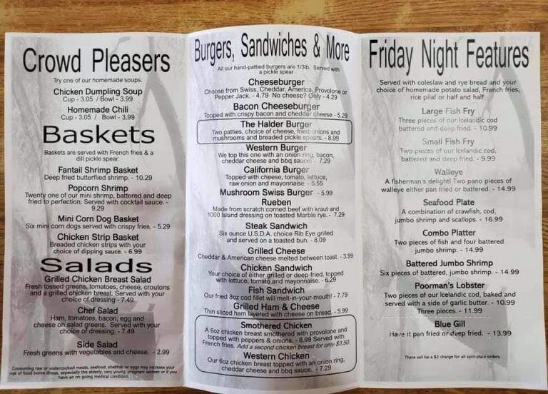 Leroy's Halder Bridge Bar - Mosinee, WI menu_pic
