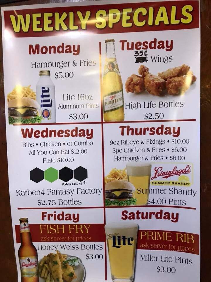 Leroy's Halder Bridge Bar - Mosinee, WI menu_pic