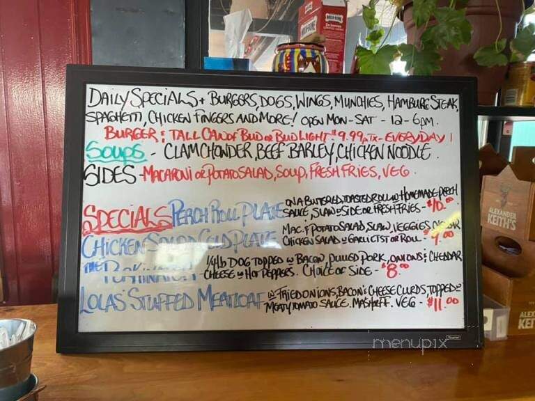 Lola's Pub & Grub - Cornwall, ON menu_pic