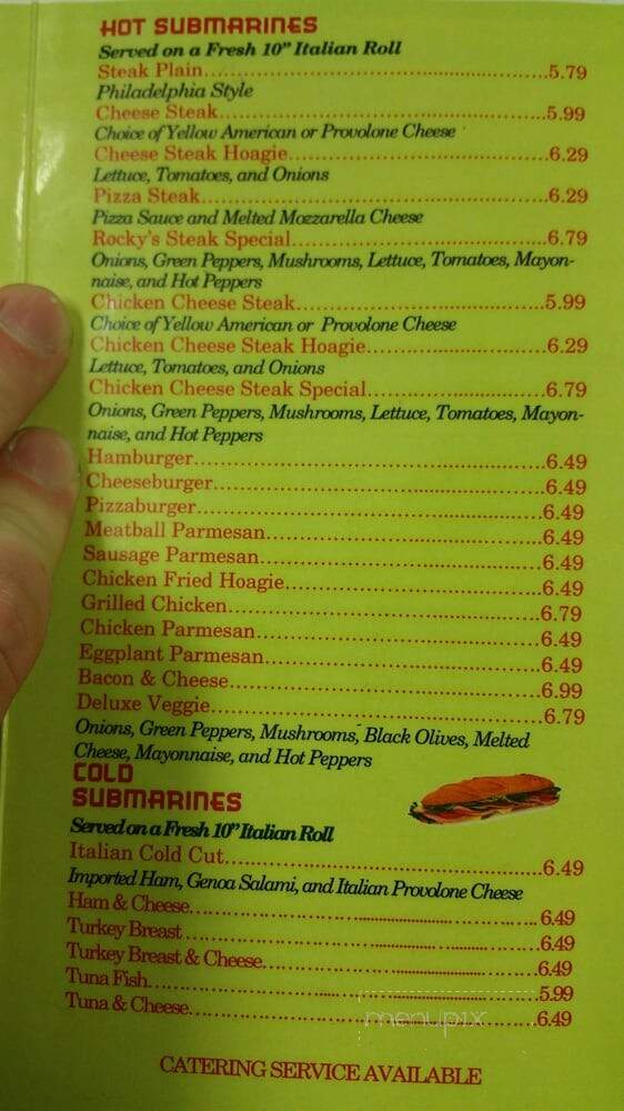 Rocky's New York Pizza - Frederick, MD menu_pic
