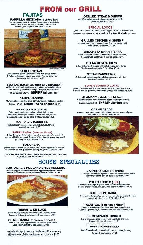 Los Compadres Mexican Restaurant - Cordele, GA menu_pic