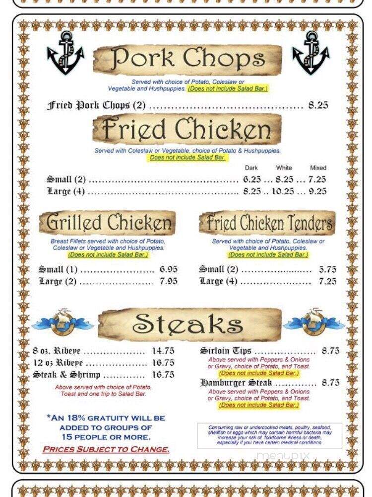 Dale's Seafood - Lake Waccamaw, NC menu_pic