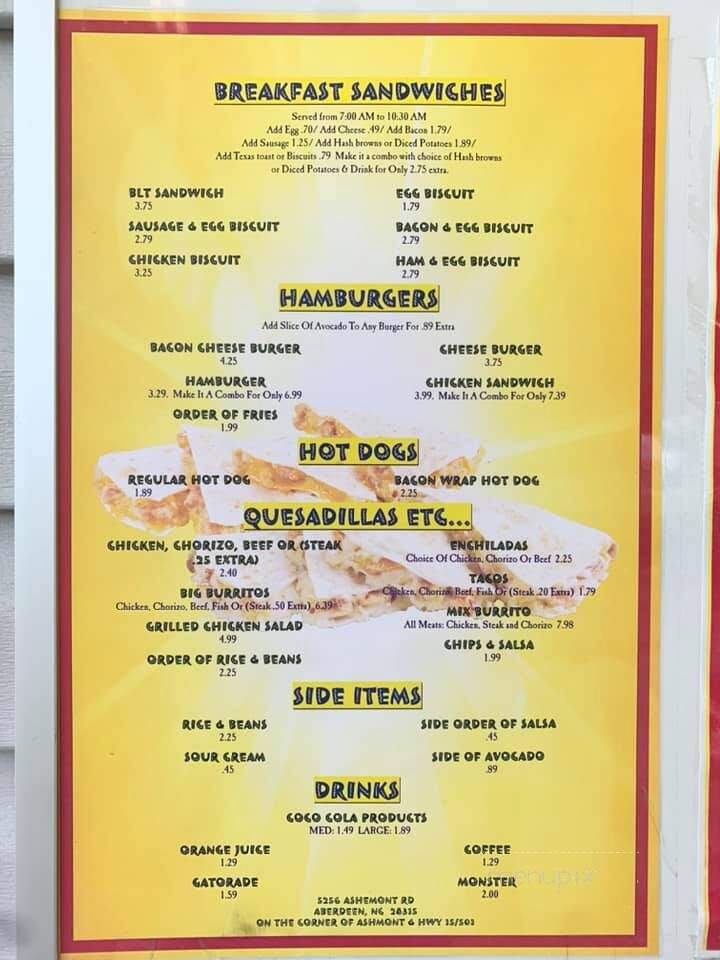 Armando's Flat Grill & Golf - Aberdeen, NC menu_pic