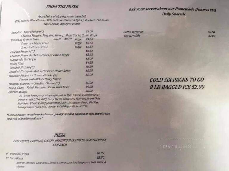 Montfort Bar & Grill - Sheppton, PA menu_pic