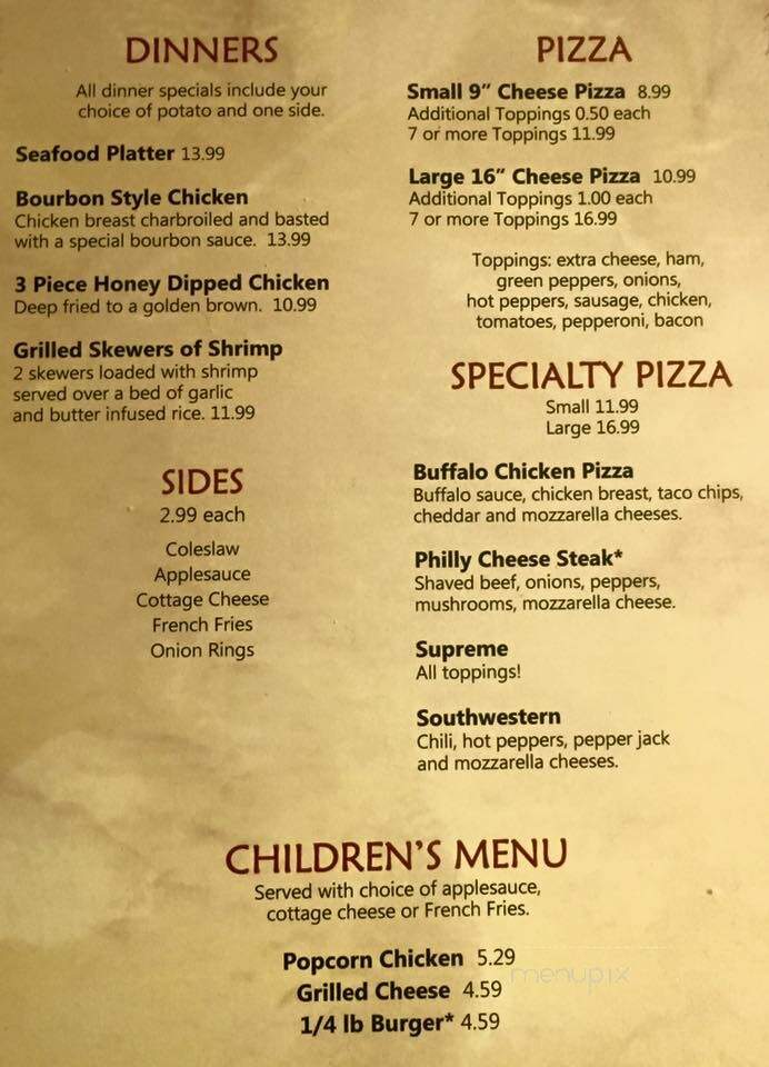 Seldom Inn - Tionesta, PA menu_pic