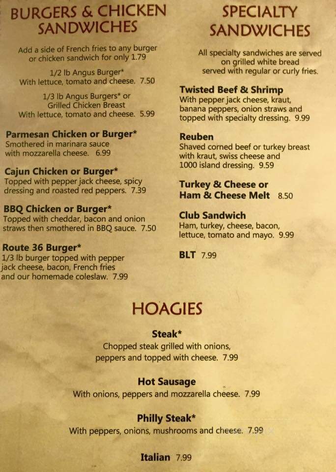 Seldom Inn - Tionesta, PA menu_pic