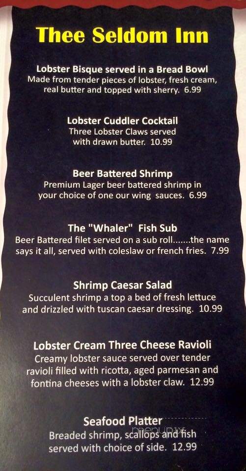 Seldom Inn - Tionesta, PA menu_pic