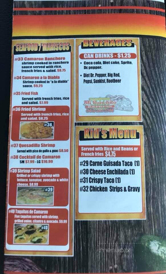 Mi Ranchito Cafe - Taft, TX menu_pic