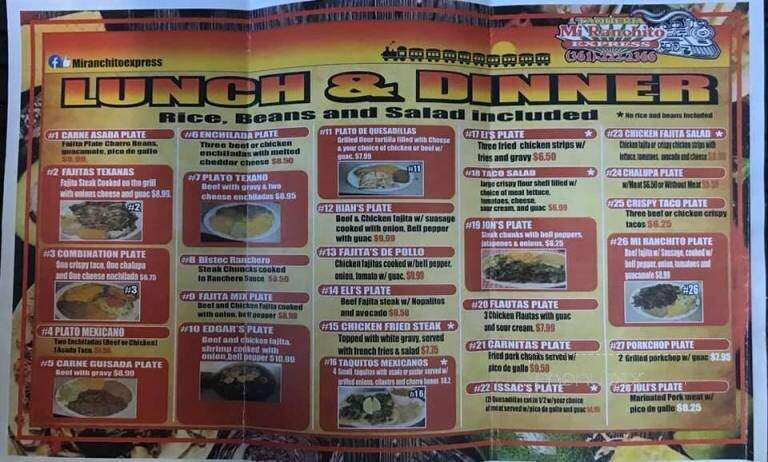 Mi Ranchito Cafe - Taft, TX menu_pic