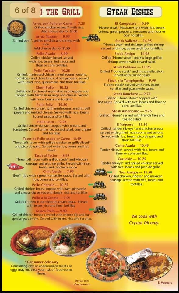 El Campestre - Chilhowie, VA menu_pic