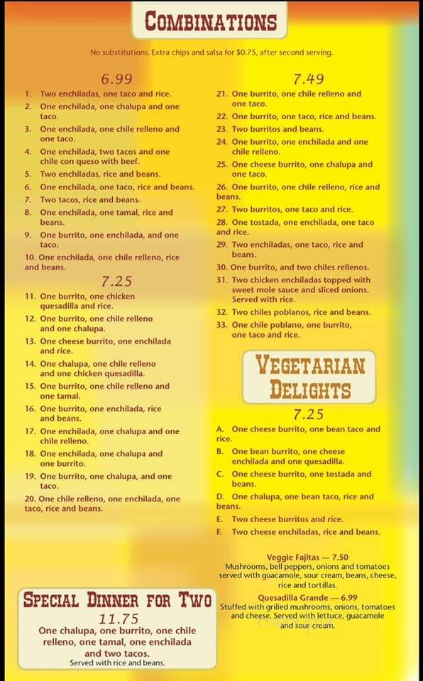 El Campestre - Chilhowie, VA menu_pic