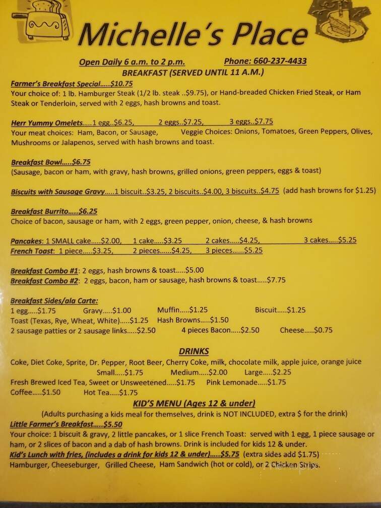 Michelle's Place - Mayview, MO menu_pic