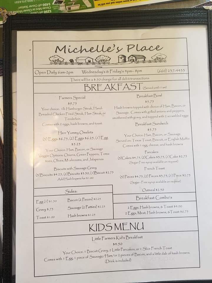 Michelle's Place - Mayview, MO menu_pic
