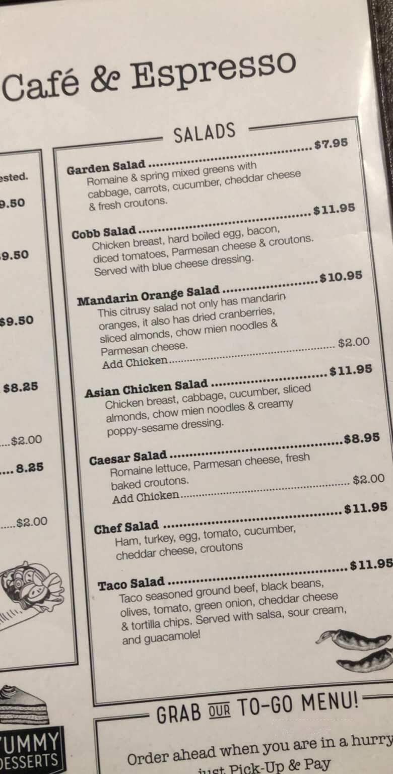 Lemon Tree Cafe & Espresso - Mossyrock, WA menu_pic