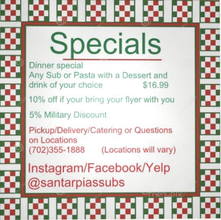 Santarpia's Italian Subs - Las Vegas, NV menu_pic