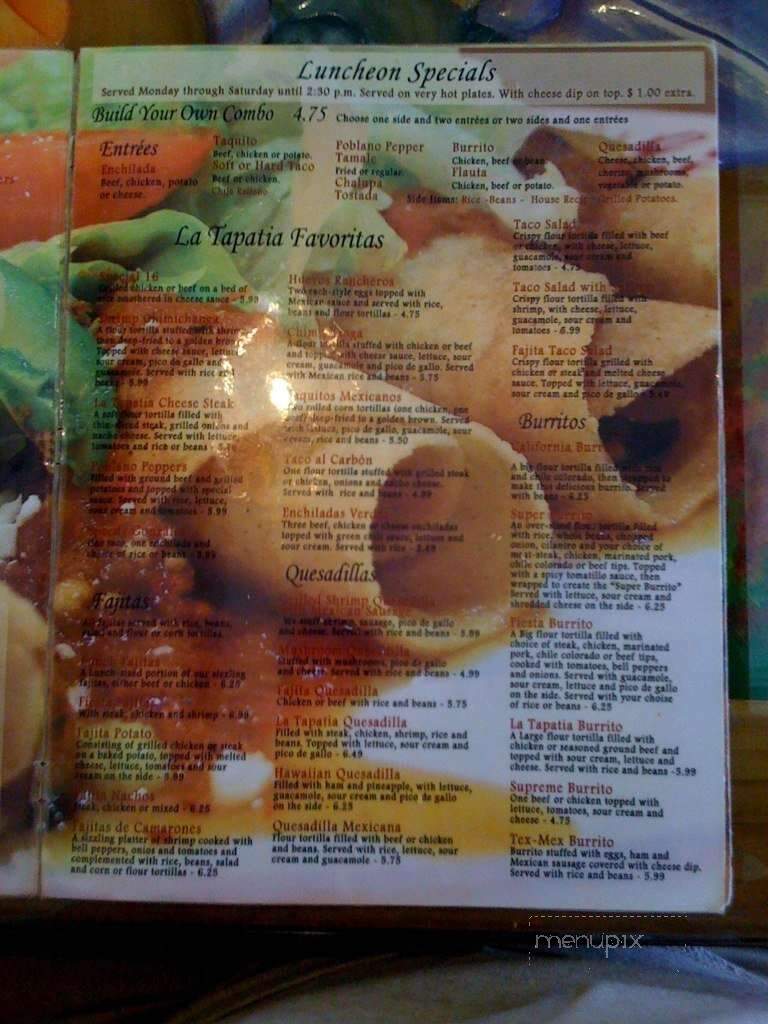 La Perla Tapatia - Collierville, TN menu_pic