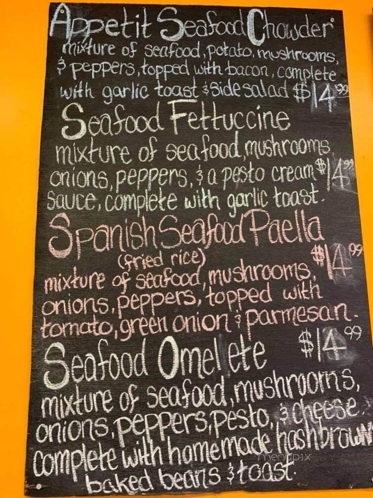 Appetit Food for Thought - Ladysmith, BC menu_pic