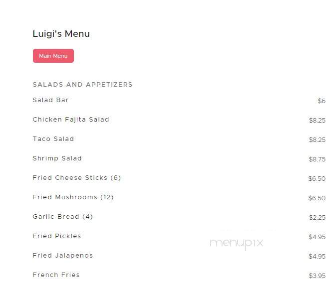 Luigi's - Arcadia, LA menu_pic
