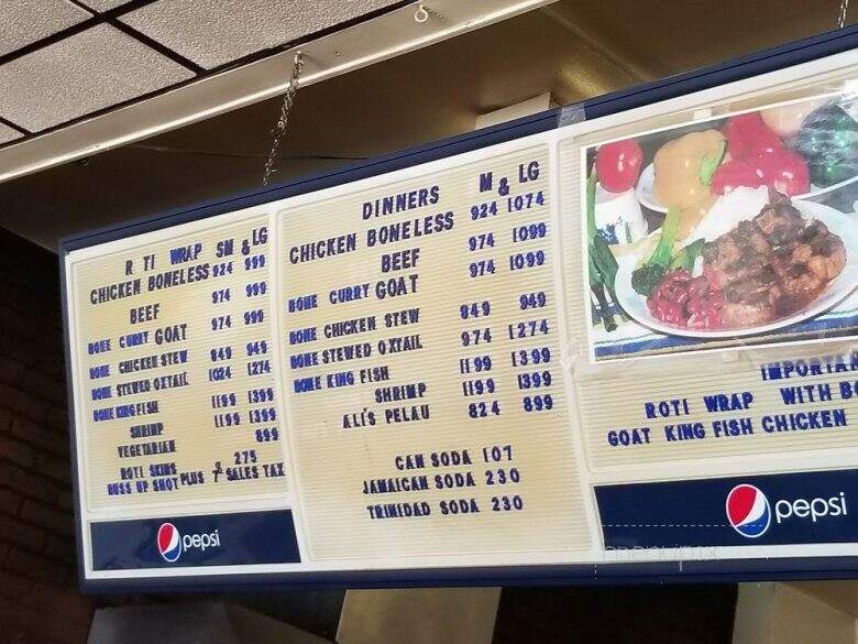 Ali's Roti Restaurant - Mattapan, MA menu_pic