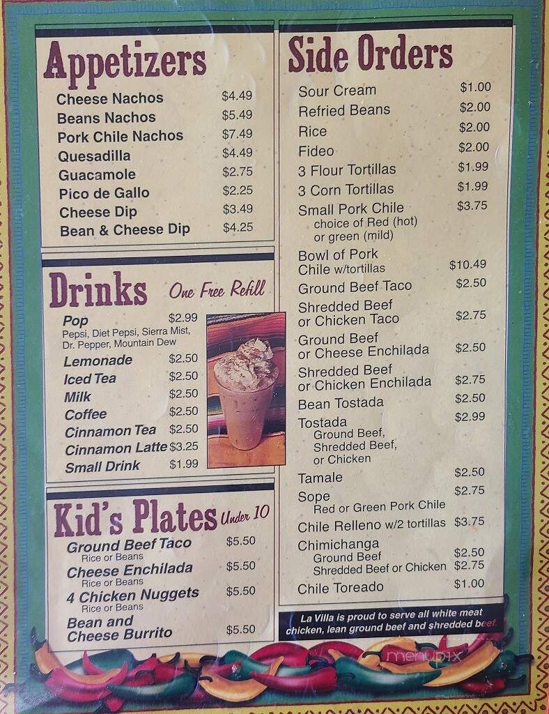La Villa Restaurant - Alliance, NE menu_pic
