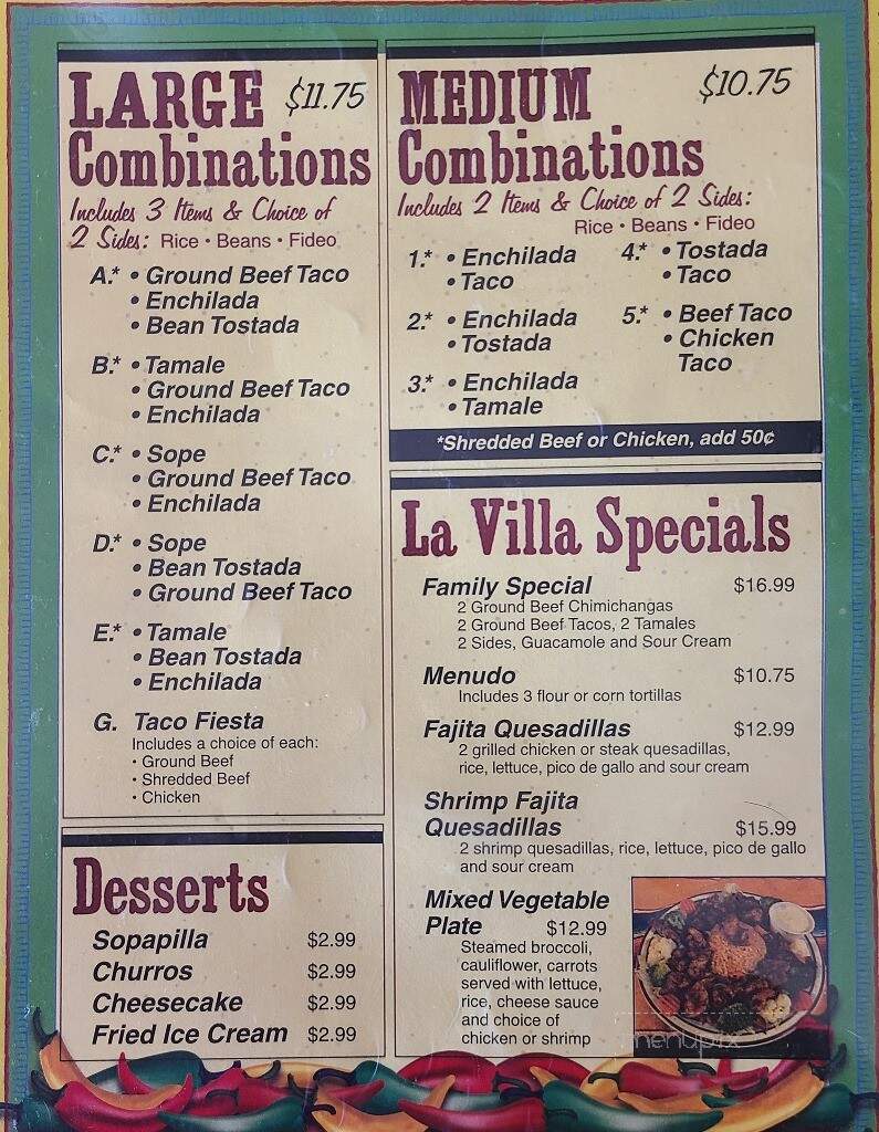 La Villa Restaurant - Alliance, NE menu_pic
