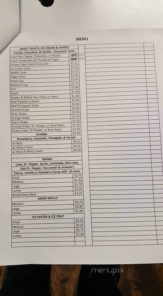 Ramona's City Grill - Strong, AR menu_pic