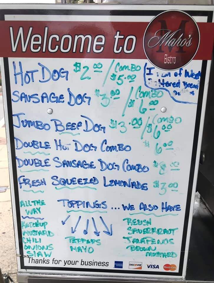 Maho's Bistro - Greensboro, NC menu_pic