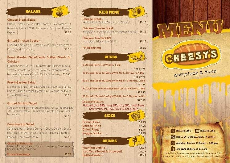 Cheesys Phillysteak & More - Plaquemine, LA menu_pic