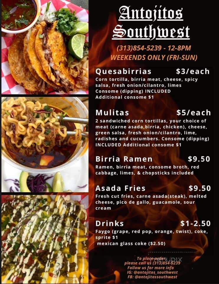 Antojitos Southwest - Detroit, MI menu_pic